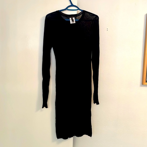 Black sheer bcbg midi knit dress - Picture 1 of 3